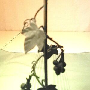 Vtg 1950s Italian Wrought Iron Grapevine Taper Candlestick Holder - Florence 11.